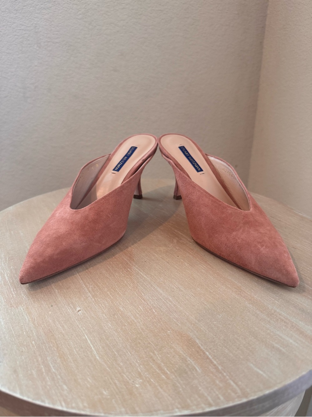 Stuart Weitzman Lulah Desert Rose Suede Pointed-Toe Mule - Size 9.5 - NIB $365